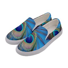 Nature Bird Wing Texture Animal Male Wildlife Decoration Pattern Line Green Color Blue Colorful Women s Canvas Slip Ons by Vaneshart