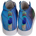 Nature Bird Wing Texture Animal Male Wildlife Decoration Pattern Line Green Color Blue Colorful Kids  Hi-Top Skate Sneakers View4