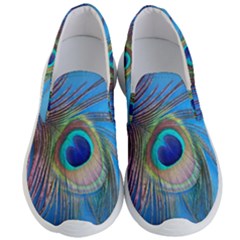 Nature Bird Wing Texture Animal Male Wildlife Decoration Pattern Line Green Color Blue Colorful Men s Lightweight Slip Ons by Vaneshart