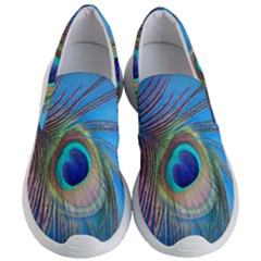 Nature Bird Wing Texture Animal Male Wildlife Decoration Pattern Line Green Color Blue Colorful Women s Lightweight Slip Ons by Vaneshart