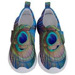 Nature Bird Wing Texture Animal Male Wildlife Decoration Pattern Line Green Color Blue Colorful Kids  Velcro No Lace Shoes by Vaneshart