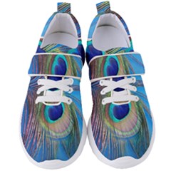 Nature Bird Wing Texture Animal Male Wildlife Decoration Pattern Line Green Color Blue Colorful Women s Velcro Strap Shoes by Vaneshart