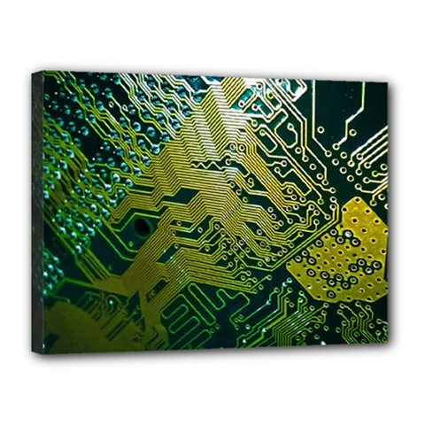 Laptop Computer Technology Leaf Line Green Biology Communication Electronics Illustration Informatio Canvas 16  X 12  (stretched) by Vaneshart