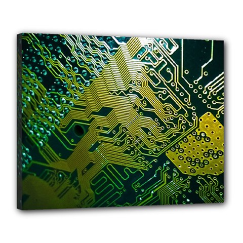 Laptop Computer Technology Leaf Line Green Biology Communication Electronics Illustration Informatio Canvas 20  X 16  (stretched) by Vaneshart