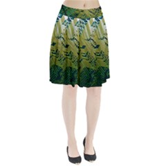 Laptop Computer Technology Leaf Line Green Biology Communication Electronics Illustration Informatio Pleated Skirt by Vaneshart