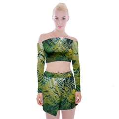 Laptop Computer Technology Leaf Line Green Biology Communication Electronics Illustration Informatio Off Shoulder Top With Mini Skirt Set by Vaneshart