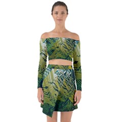 Laptop Computer Technology Leaf Line Green Biology Communication Electronics Illustration Informatio Off Shoulder Top With Skirt Set by Vaneshart