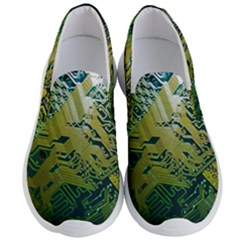 Laptop Computer Technology Leaf Line Green Biology Communication Electronics Illustration Informatio Men s Lightweight Slip Ons by Vaneshart