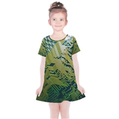 Laptop Computer Technology Leaf Line Green Biology Communication Electronics Illustration Informatio Kids  Simple Cotton Dress by Vaneshart