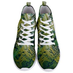 Laptop Computer Technology Leaf Line Green Biology Communication Electronics Illustration Informatio Men s Lightweight High Top Sneakers by Vaneshart