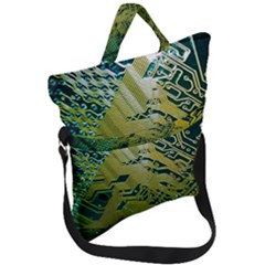 Laptop Computer Technology Leaf Line Green Biology Communication Electronics Illustration Informatio Fold Over Handle Tote Bag by Vaneshart