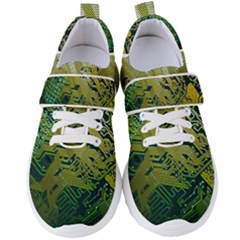 Laptop Computer Technology Leaf Line Green Biology Communication Electronics Illustration Informatio Women s Velcro Strap Shoes by Vaneshart