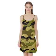 Fabric Army Camo Pattern Satin Night Slip by Vaneshart