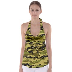 Fabric Army Camo Pattern Babydoll Tankini Top by Vaneshart