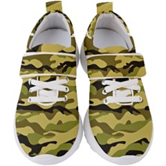 Fabric Army Camo Pattern Kids  Velcro Strap Shoes by Vaneshart