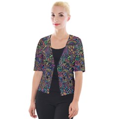 Awesome Abstract Pattern Cropped Button Cardigan