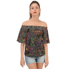 Awesome Abstract Pattern Off Shoulder Short Sleeve Top