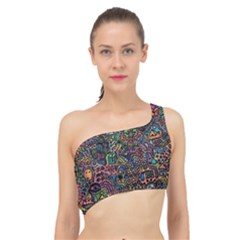 Awesome Abstract Pattern Spliced Up Bikini Top 