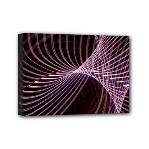 Light Sunlight Spiral Flower Line Color Electricity Circle Lightpaint Symmetry Shape  Macro   Mini Canvas 7  X 5  (stretched) by Vaneshart