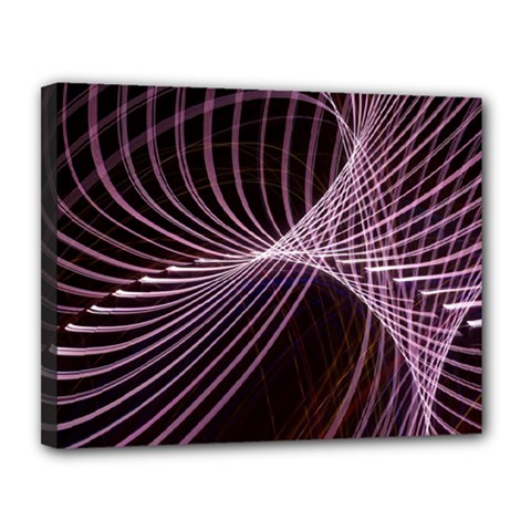 Light Sunlight Spiral Flower Line Color Electricity Circle Lightpaint Symmetry Shape  Macro   Canvas 14  X 11  (stretched) by Vaneshart