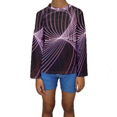 Light Sunlight Spiral Flower Line Color Electricity Circle Lightpaint Symmetry Shape  Macro   Kids  Long Sleeve Swimwear by Vaneshart