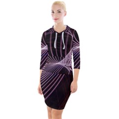 Light Sunlight Spiral Flower Line Color Electricity Circle Lightpaint Symmetry Shape  Macro   Quarter Sleeve Hood Bodycon Dress by Vaneshart