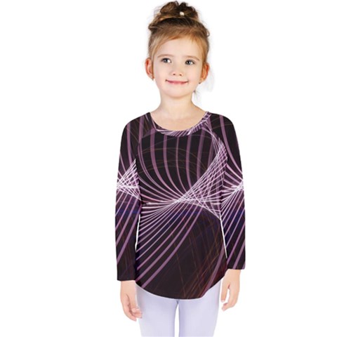 Light Sunlight Spiral Flower Line Color Electricity Circle Lightpaint Symmetry Shape  Macro   Kids  Long Sleeve Tee by Vaneshart