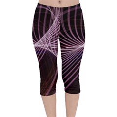 Light Sunlight Spiral Flower Line Color Electricity Circle Lightpaint Symmetry Shape  Macro   Velvet Capri Leggings  by Vaneshart