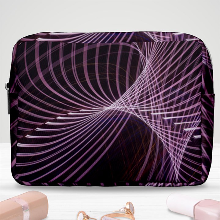 Light Sunlight Spiral Flower Line Color Electricity Circle Lightpaint Symmetry Shape  Macro   Make Up Pouch (Large)