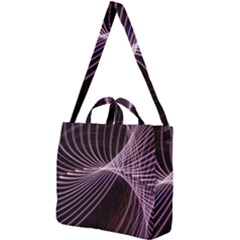 Light Sunlight Spiral Flower Line Color Electricity Circle Lightpaint Symmetry Shape  Macro   Square Shoulder Tote Bag by Vaneshart