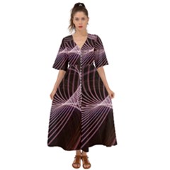 Light Sunlight Spiral Flower Line Color Electricity Circle Lightpaint Symmetry Shape  Macro   Kimono Sleeve Boho Dress by Vaneshart