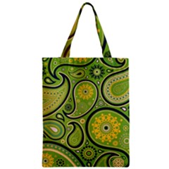 Texture Leaf Pattern Line Green Color Colorful Yellow Circle Ornament Font Art Illustration Design  Zipper Classic Tote Bag by Vaneshart