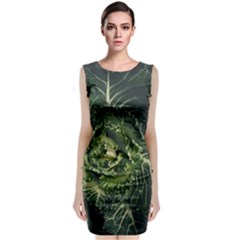 Plant Leaf Flower Green Produce Vegetable Botany Flora Cabbage Macro Photography Flowering Plant Classic Sleeveless Midi Dress by Vaneshart