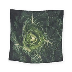 Plant Leaf Flower Green Produce Vegetable Botany Flora Cabbage Macro Photography Flowering Plant Square Tapestry (small) by Vaneshart