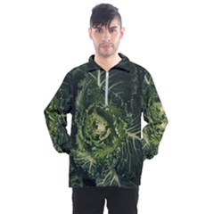 Plant Leaf Flower Green Produce Vegetable Botany Flora Cabbage Macro Photography Flowering Plant Men s Half Zip Pullover by Vaneshart