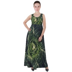 Plant Leaf Flower Green Produce Vegetable Botany Flora Cabbage Macro Photography Flowering Plant Empire Waist Velour Maxi Dress by Vaneshart