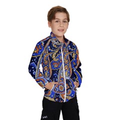 Vintage Retro Texture Decoration Pattern Color Circle Ornament Art Design Bright Symmetry Style  Kids  Windbreaker by Vaneshart