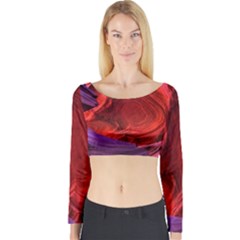 Flower Purple Petal Red Color Pink Hdr Magenta Lowerantelopecanyon Antelopecanyon Macro Photography Long Sleeve Crop Top