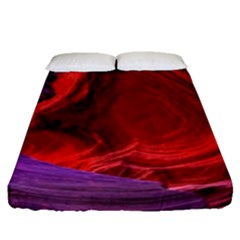 Flower Purple Petal Red Color Pink Hdr Magenta Lowerantelopecanyon Antelopecanyon Macro Photography Fitted Sheet (queen Size) by Vaneshart