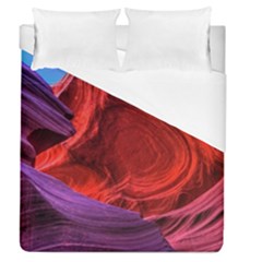 Flower Purple Petal Red Color Pink Hdr Magenta Lowerantelopecanyon Antelopecanyon Macro Photography Duvet Cover (queen Size) by Vaneshart