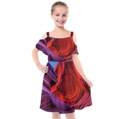 Flower Purple Petal Red Color Pink Hdr Magenta Lowerantelopecanyon Antelopecanyon Macro Photography Kids  Cut Out Shoulders Chiffon Dress by Vaneshart