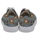 Vintage Flower Floral Pattern Line Tile Circle Art Design Symmetry Mosaic Culture Dome Shape Persian Kids  Low Top Canvas Sneakers View4