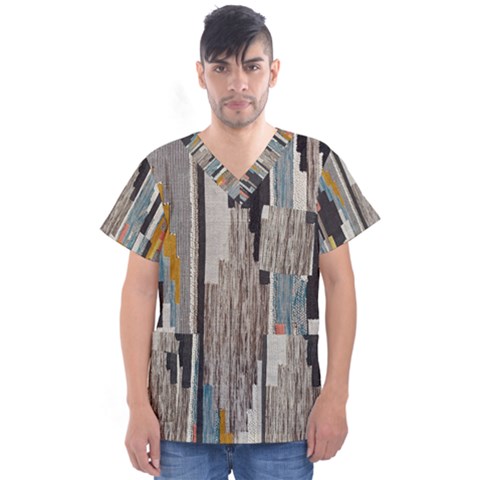 Abstract Pattern Men s V-neck Scrub Top by Vaneshart