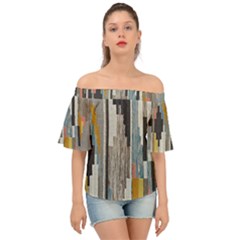 Abstract Pattern Off Shoulder Short Sleeve Top