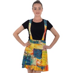 Abstract Painting Acrylic Paint Art Artistic Background Velvet Suspender Skater Skirt