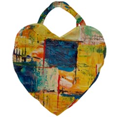 Abstract Painting Acrylic Paint Art Artistic Background Giant Heart Shaped Tote by Vaneshart