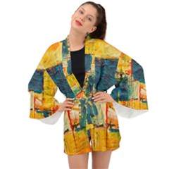 Abstract Painting Acrylic Paint Art Artistic Background Long Sleeve Kimono