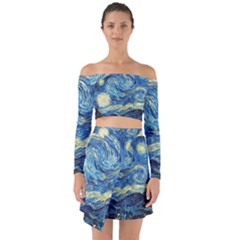 Starry Night Off Shoulder Top With Skirt Set by Vaneshart