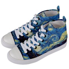 Starry Night Women s Mid-top Canvas Sneakers by Vaneshart