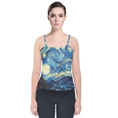 Starry Night Velvet Spaghetti Strap Top by Vaneshart